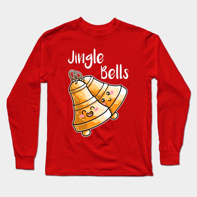 Kawaii Cute Christmas Jingle Bells Long Sleeve T-Shirt by freeves